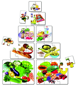Food Pyramid Puzzle Set + Storage Tray