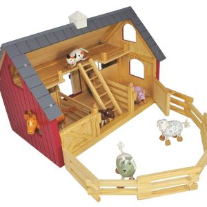Wooden farmyard barn wooden toy